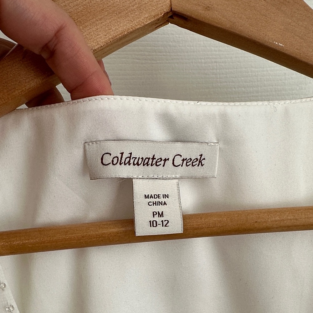 Coldwater Creek White Beaded Blouse - Picture 3 of 7